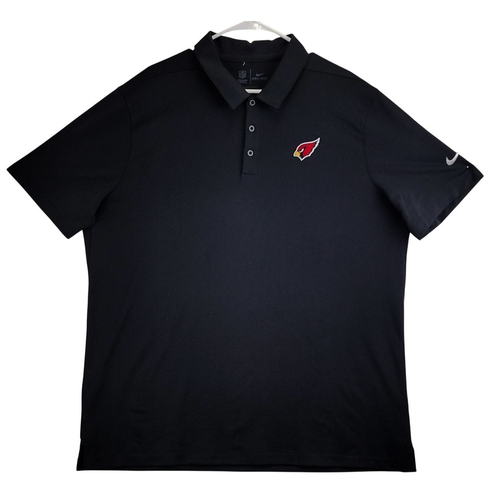 Arizona‎ Cardinals NFL Polo Nike Shirt Mens XL Black Dri-FIT Short Sleeve Sport